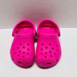 Pink crocs, toddler size 6